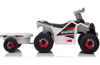 Quad électrique pour enfants avec remorque, batterie 6V7AH, MP3, jouet en plastique pour les enfants de 3 à 8 ans