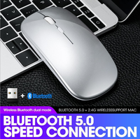 Souris sans fil optique OEM/ODM mini USB, ultra-fine, pratique, silencieuse, rechargeable, double mode, DPI réglable