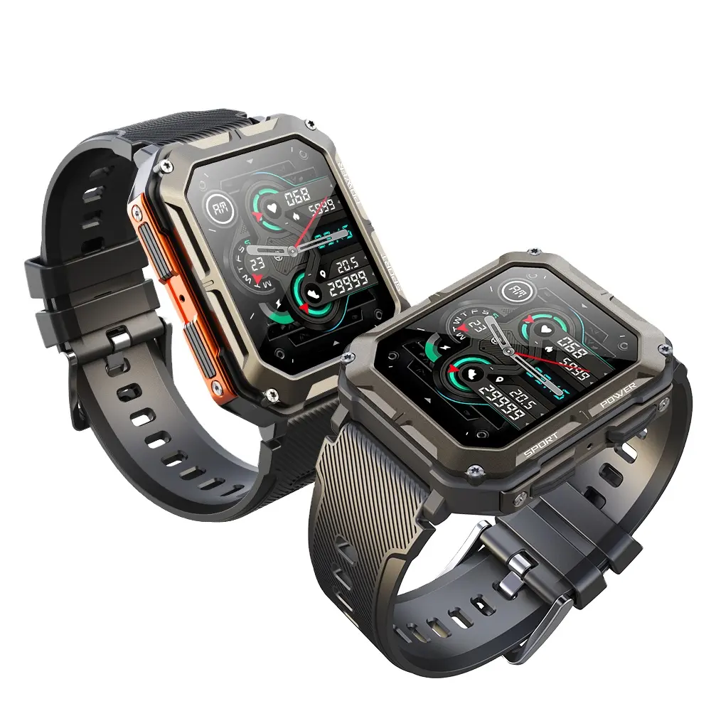 Reloj inteligente Android, teléfono VC20Pro, pantalla HD de 1,83 pulgadas, reloj inteligente de oxígeno en sangre de larga espera IP68, relojes inteligentes deportivos impermeables