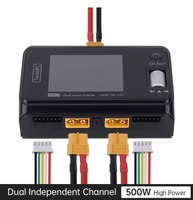 Chargeur DC double canal ToolkitRC M6D 1-6S, distribution d'alimentation asynchrone 500W 25A 1-6S LiPo LiHV IPS XT60 pour drone FPV