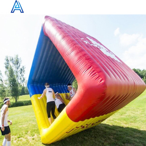 Parc d'attractions activité extérieure jeu événement commercial gonflable retangle cubique pelouse herbe rouleau d'eau pour <span class=keywords><strong>multijoueur</strong></span> - Product Image 3