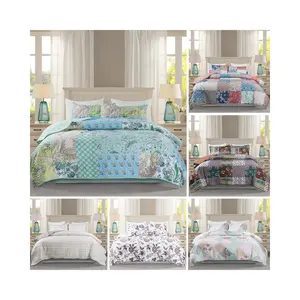 Conjunto de colchas e colchas de casal com estampa floral personalizada para casa ou hotel, conjunto de venda imperdível