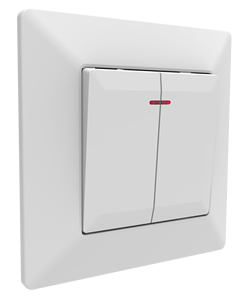 Tombol kotak elektrik kualitas tinggi sakelar rumah <span class=keywords><strong>2</strong></span> gang 1 cara dengan kabel sekrup terpasang LED sakelar dinding tipe Eropa - Product Image 1