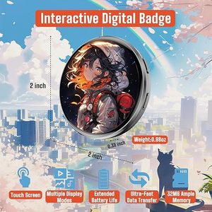 Badge numérique open source avec écran tactile HD de 1,85 pouce, Bluetooth, rechargeable, API ouverte, programmation DIY, IA, vidéo numérique portable - Product Image 3