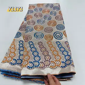 Tecido de brocado jacquard crepe bolha glitter 100% poliéster tecido luxuoso para vestidos e roupas