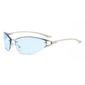 Lunettes de soleil œil de chat demi-cerclées vintage Y2K pour femmes, monture métallique légère, protection UV400, durables, confortables, style urbain tendance - Product Image 6