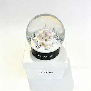 Globo de Nieve de Cristal Miniatura Decorativa de la Catedral de San Basilio, Rusia, Recuerdo, Regalo de Navidad, Redonda, con Logotipo Personalizado - Product Image 1