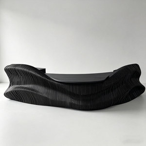 Modern Creative Fiberglass Front Desk Luxury Reception Counter Art Shape for Salon Club Lobby - Product Image 5