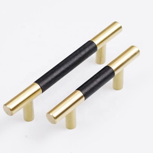 Moleteado latón del gabinete del Hardware de los muebles manija del cajón y perilla armario tira - Product Image 1