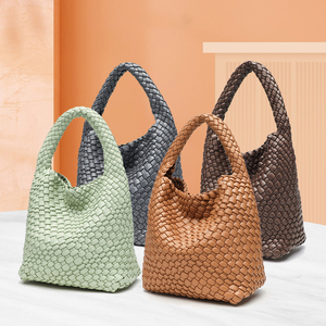 Bolsas hobo de <span class=keywords><strong>23cm</strong></span> para mulheres, tecidas, estilo casual, conjunto de 2 peças, bolsa de ombro, oferta imperdível, bolsas de luxo com bolsa extra. - Product Image 4