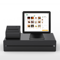 Logiciel de point de vente (POS) 15'' Système de point de vente pliable Terminal de point de vente 15,6'' Écran tactile double Caisse enregistreuse Matériel Tout-en-un Systèmes de point de vente