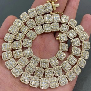 Collier chaîne tennis classique en moissanite plaqué argent à forte demande, avec fermoir sécurisé, pour femme, collections de bijoux haut de gamme - Product Image 4