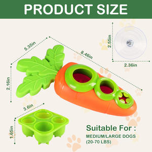 Balle interactive TPR en forme de <span class=keywords><strong>carotte</strong></span> pour chien, jouet distributeur de friandises, anti-ennui, pour la dentition, le puzzle et l'entraînement à la mastication - Product Image 3