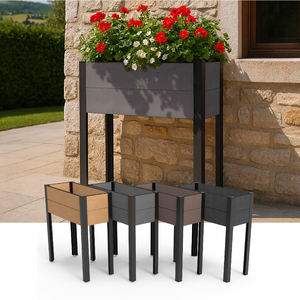 Jardinière surélevée mobile en panneaux de <span class=keywords><strong>bois</strong></span> composite (WPC) rigides, facile à installer, <span class=keywords><strong>pour</strong></span> fleurs et plantes, idéale <span class=keywords><strong>pour</strong></span> l'aménagement paysager urbain - Product Image 3