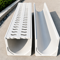Caniveau de drainage linéaire en résine polymère SMC avec couvercle en acier galvanisé, système de drainage extérieur robuste