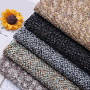 Tissu Tweed 100% Laine Doux Brossé Style UK/KR en Stock pour Manteaux/Costumes d'Hiver, Couleur Unie Tricoté pour Vestes Fille - Product Image 1