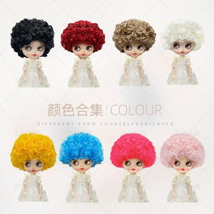 Fujia Nueva Peluca de Lana Rizada Resistente al Calor con Cara de Burbuja, Gorra Mediana, Fibra de Alta Temperatura, Estilo Dibujos Animados - Product Image 2