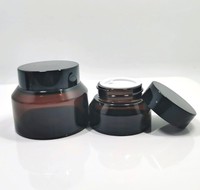 Pot en verre et récipient de 5g, 10g, 15g, 20g, 30g, 50g, 60g, 100g, 200g, 250g, 350g, 400g avec couvercle en bambou véritable, en bois ou en plastique imitation bois
