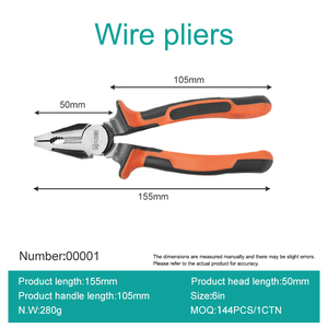 Pince de bricolage multifonctionnelle de qualité industrielle OEM Outils de coupe et de sertissage de fils électriques avec surface à mâchoires dentelées - Product Image 2