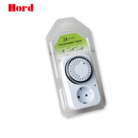 Saklar Kontrol Waktu 24 Jam Hord EU TG-14A 220-240V Tipe EU, Bahan PC, Stopkontak Mekanis