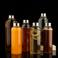 Vente en gros de bouteilles en verre borosilicate de style européen de la marque JM, boîte de 300 à 1000 ml, jus, café, voyage, réutilisables, étanches, sans BPA