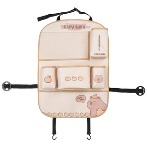 Organizador de Asiento Trasero de Coche Capy Bara con Mesa Plegable, 8-11 Bolsillos, Bolsa de Almacenamiento de Cuero para Niños, para Viajes - Product Image 5