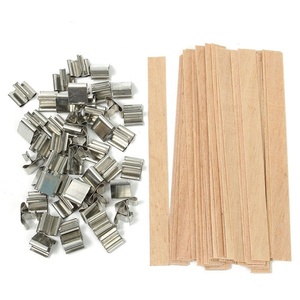Eco-friendly DIY Candle Custom Size <strong>Wood</strong> <strong>Wick</strong> with Metal Wax Core Base for Candle Making - Product Image 5