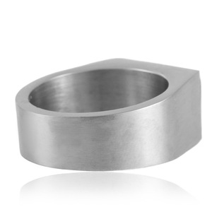 Women's <b>Titanium</b> Steel Square <b>Ring</b> With Green Gemstone And Diamonds Bezel Setting Geometric Design Gift Jewelry - Product Image 2