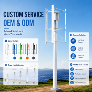 Aerogenerador Vertical de Bajo Ruido de 50KW 380V con Aspas de Vidrio/Basalto, Generador Trifásico de Imán Permanente para Techos Urbanos y Edificios Altos - Product Image 6