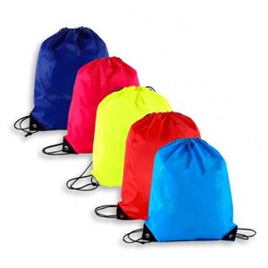 Wholesale 210D <b>Waterproof</b> Polyester Gymsack Training <b>Drawstring</b> <b>Bag</b> with Custom Logo Letter Pattern - Product Image 2
