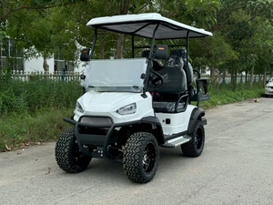 Chariot de golf électrique avec cabine fermée et verrouillable, remorquage robuste, attelage de classe I, compresseur d'air pour gonflage des pneus, benne basculante - Product Image 4