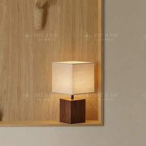 Lampe de table rétro en bois massif, ampoule Led E27, contrôle par interrupteur, pour salon, chambre à coucher, lumière ambiante de style Wabi Sabi - Product Image 4