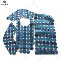 Lot de 5 ensembles de patchs de col en dentelle africaine rose, appliques florales brodées pour robe de mariée femme, décoration DIY pour vêtements