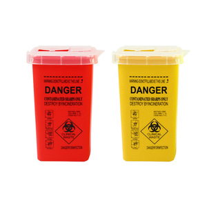Contenedor de objetos punzocortantes de 1L, cubo de basura de sobremesa para barberías y salones de belleza - Product Image 1