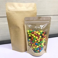 Front Transparent Kraft Paper Reclosable Ziplock Plain Heat Sealable Food Packaging Doypack Stand up Pouches Biodegradable
