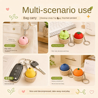 Hete Aanbieding Op Maat Gemaakte 3D Geprinte Fruit & Groente Fidget Clicker Trendy Speelgoed Schattig Mini Knopje Stressverlichter Tas Aanhangsel Unisex Cadeau