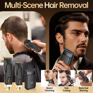 Set Professionale per Taglio Capelli con Display LED, Rasoio Cordless Ricaricabile per <span class=keywords><strong>Uomo</strong></span>, Lame in Acciaio Inossidabile, Istruzioni in Inglese - Product Image 3