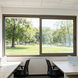 Fenêtres coulissantes australiennes pour <span class=keywords><strong>baie</strong></span> <span class=keywords><strong>vitrée</strong></span>, noires, à double vitrage avec rupture de pont thermique, Huricam Proop, dernier design de fenêtre <span class=keywords><strong>coulissante</strong></span> - Product Image 1