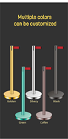 2 mètres de longueur de ceinture Ceinture de contrôle des foules personnalisée Poteau de barrière Noir Queue Stand Pole Stanchions avec ceintures rétractables