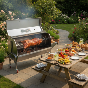 Asador de Acero Inoxidable 304 de Alta Resistencia, Diseño Duradero para Exteriores, Jardín, Restaurante, para Asar Cordero Entero o Cerdo Entero - Product Image 1
