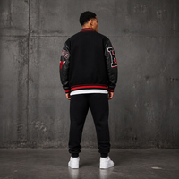 Blousons universitaires de baseball de haute qualité pour hommes, style streetwear hivernal, avec broderie de lettres personnalisée sur le devant, à capuche, couleur unie