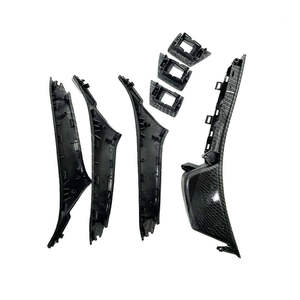 Juego de 7 Piezas para BMW Serie 5 F10 F18 con Caja de Almacenamiento Interior para Apoyabrazos, Negro, Beige, Fibra de Carbono, Cuero Multicolor, Modelo 51417225873 - Product Image 1