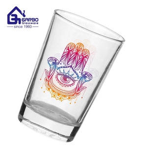 <span class=keywords><strong>Fatima</strong></span> Nuevos Diseños Marruecos 7OZ Fábrica Impreso Con Plata y Dorado Taza de Té Colorida Tazas de Té Marroquíes - Product Image 2