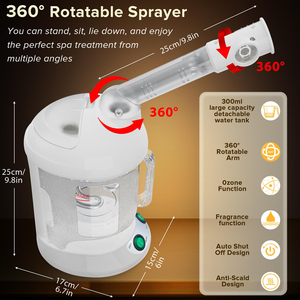 Professional Nano Ionic Facial <b>Steamer</b> Hot Mist Face Sauna for Deep Cleansing and Skin Hydration - Product Image 2