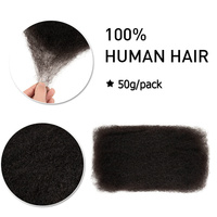 Cheveux humains noirs naturels de qualité supérieure, vente en gros, cheveux afro crépus bouclés brésiliens Remy, cheveux en vrac de 16 pouces