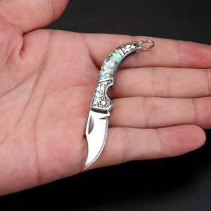 Mini cuchillo plegable, cuchillo de bolsillo, cuchillo grabado en latón, cuchillo portátil de viaje, cuchillo para llavero - Product Image 2