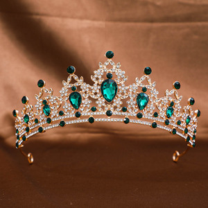 Corona de Tiara de novia de estilo barroco con diamantes de imitación antiguos para mujer - Product Image 3
