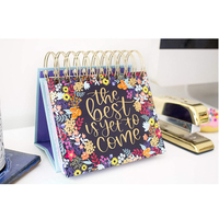 Calendrier de bureau personnalisé à ressort en spirale, 366 jours, citations inspirantes quotidiennes