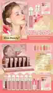 Rubor Líquido <span class=keywords><strong>Kiss</strong></span> <span class=keywords><strong>Beauty</strong></span> al por Mayor, Rubor de Marca Privada con Logotipo Personalizado, Rubor de Alta Calidad a Prueba de Agua, Maquillaje OEM/ODM - Product Image 6