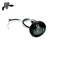 Feu de position latéral rond à LED de 3/4 pouce pour camion, 3 diodes avec joint en gel de silice noir et fiches